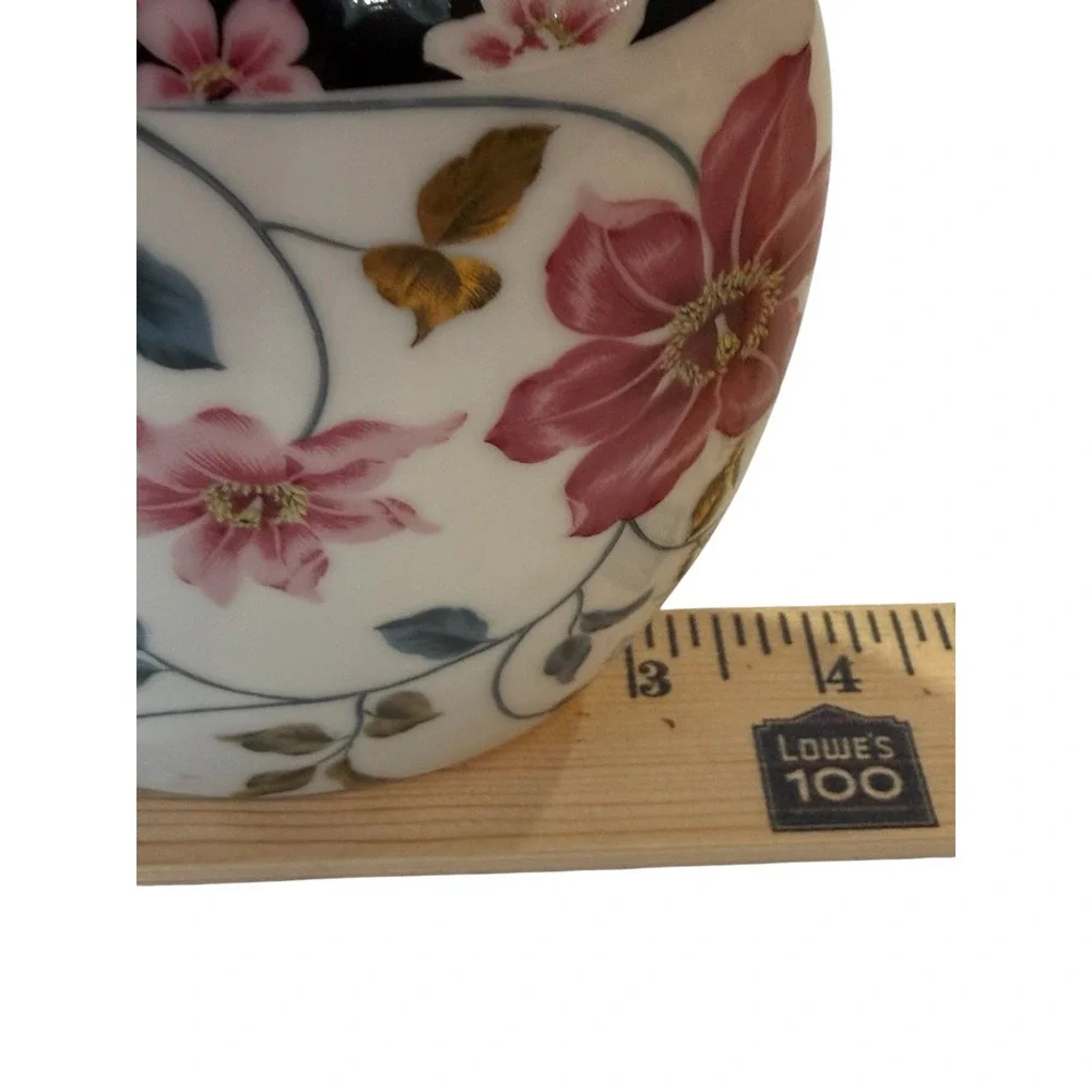 VTG Supreme Otagiri Japan Floral Porcelain Bud Vase Pink Rose Transfer Art Decor